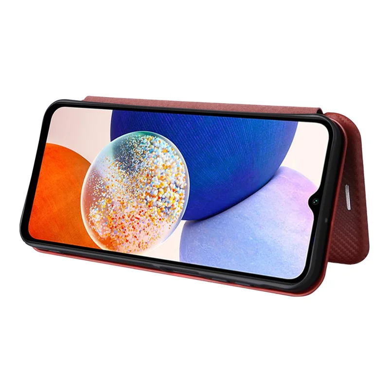 For Samsung Galaxy A15 4G / 5G Phone Case PU Leather Cover Card Slots - Brown