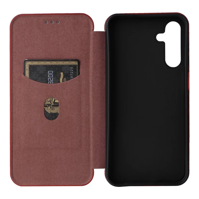 For Samsung Galaxy A15 4G / 5G Phone Case PU Leather Cover Card Slots - Brown