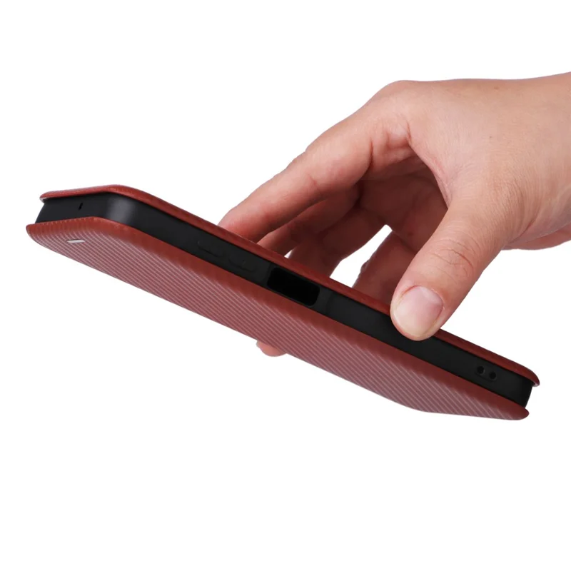 For Samsung Galaxy A15 4G / 5G Phone Case PU Leather Cover Card Slots - Brown