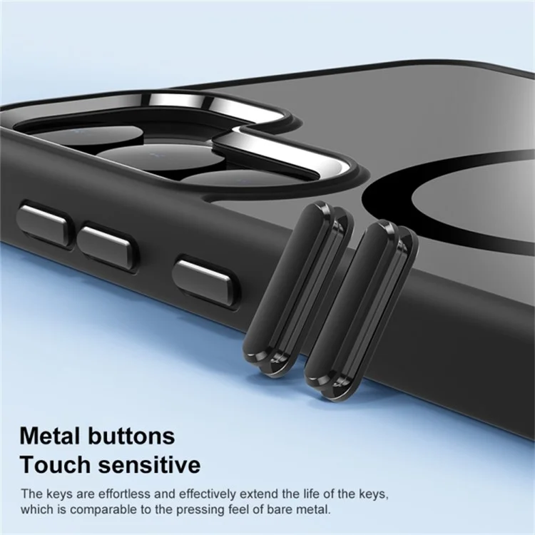 Coque pour Samsung Galaxy S24+ Compatible avec MagSafe Cadre Métal pour Objectif - Bleu Foncé