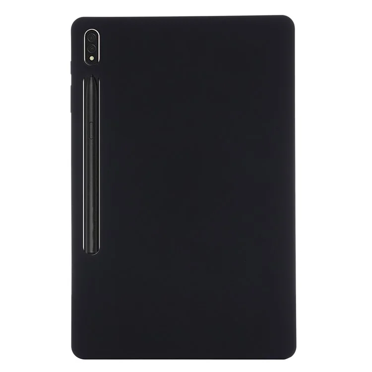 Für Samsung Galaxy Tab S9 FE+ Flüssigsilikon-Hülle Soft-Touch-Tablet-Cover - Schwarz