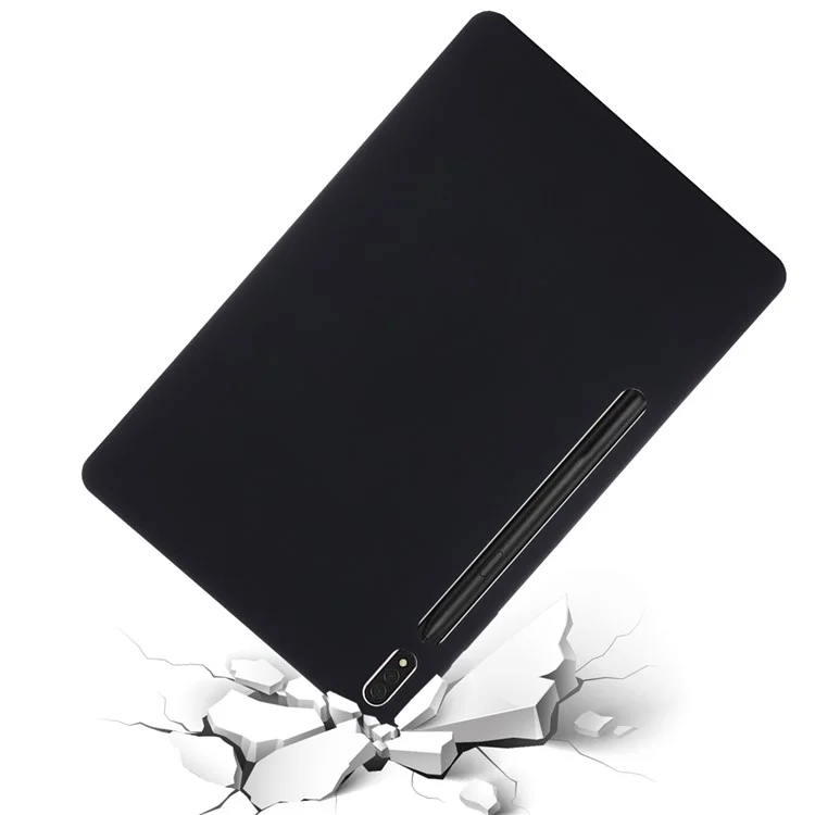 Für Samsung Galaxy Tab S9 FE+ Flüssigsilikon-Hülle Soft-Touch-Tablet-Cover - Schwarz