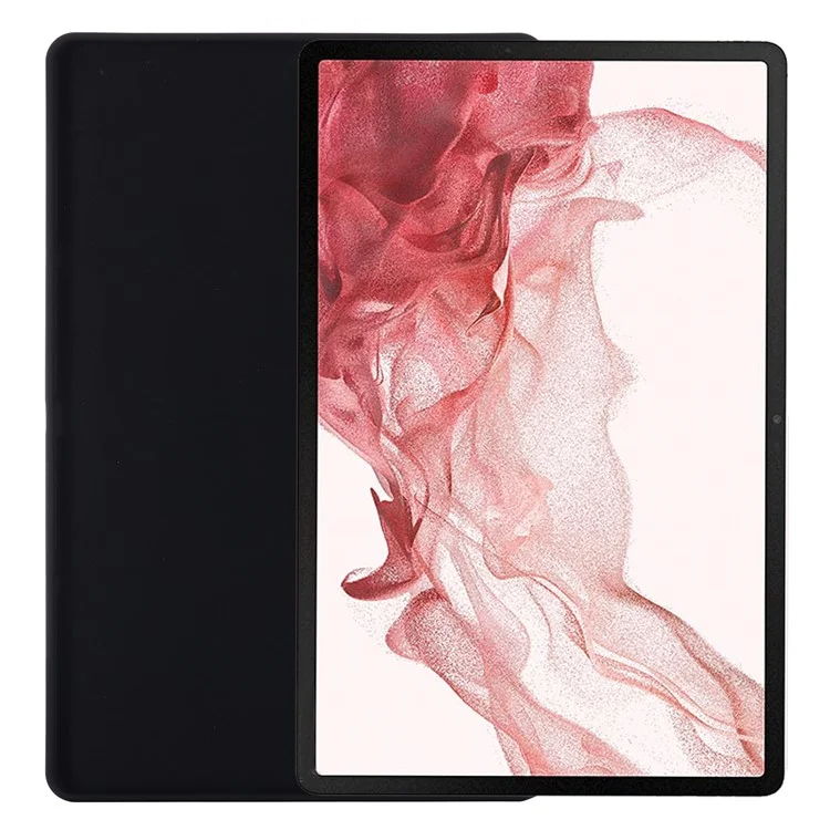 Für Samsung Galaxy Tab S9 FE+ Flüssigsilikon-Hülle Soft-Touch-Tablet-Cover - Schwarz