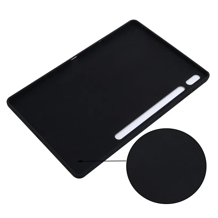 Für Samsung Galaxy Tab S9 FE+ Flüssigsilikon-Hülle Soft-Touch-Tablet-Cover - Schwarz