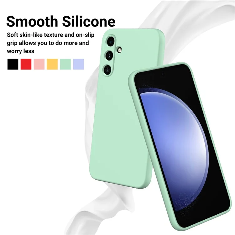 For Samsung Galaxy A35 5G Case Soft Lining Smooth Liquid Silicone Phone Back Protector - Green