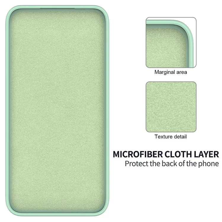 For Samsung Galaxy A35 5G Case Soft Lining Smooth Liquid Silicone Phone Back Protector - Green