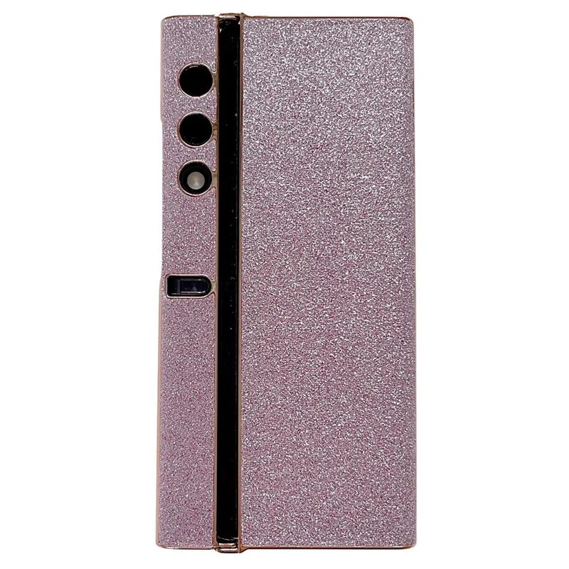 For Honor V Purse Glitter Phone Case Electroplating Frame Camera Lens Protection Cover - Purple