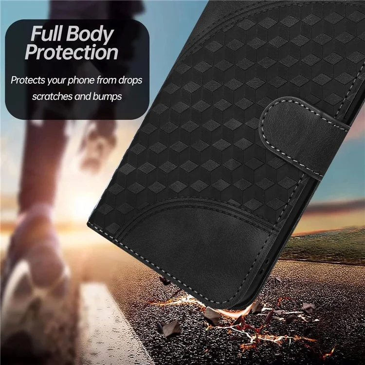 Para Samsung Galaxy A35 5G Funda Cartera YX0060 Patrón de Cabeza de Elefante Funda de Teléfono de Cuero - Negro