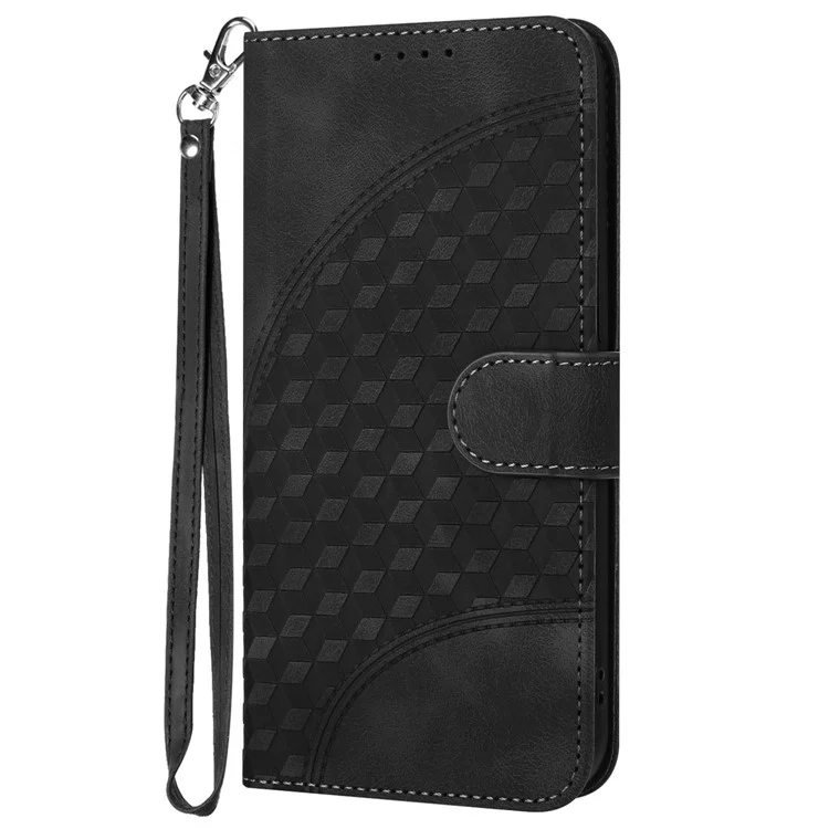Para Samsung Galaxy A35 5G Funda Cartera YX0060 Patrón de Cabeza de Elefante Funda de Teléfono de Cuero - Negro