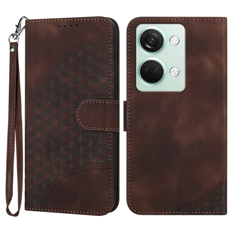 YX0060 Ledertasche für OnePlus Ace 2V / Nord 3 5G Flip Elefantenkopf Muster Handyhülle - Kaffee