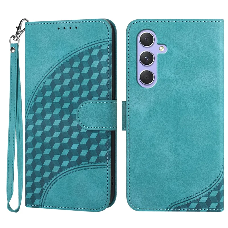 YX0060 For Samsung Galaxy A55 5G Wallet Case PU Leather Phone Stand Cover - Baby Blue