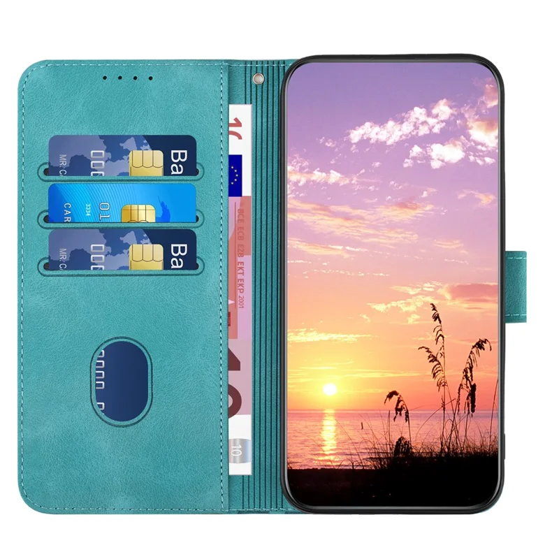 YX0060 For Samsung Galaxy A55 5G Wallet Case PU Leather Phone Stand Cover - Baby Blue