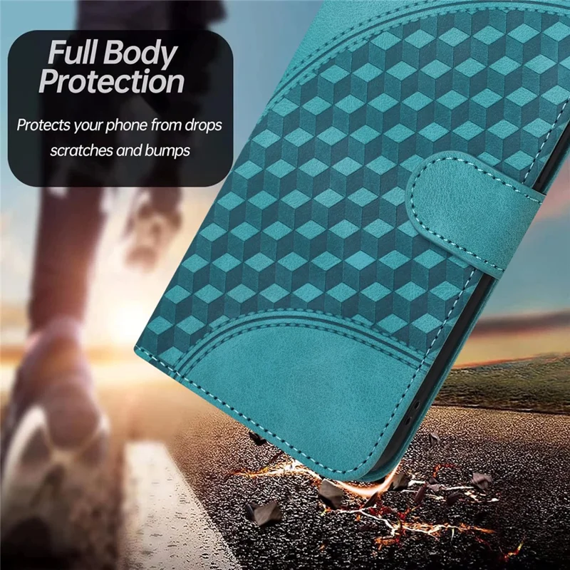 YX0060 For Samsung Galaxy A55 5G Wallet Case PU Leather Phone Stand Cover - Baby Blue