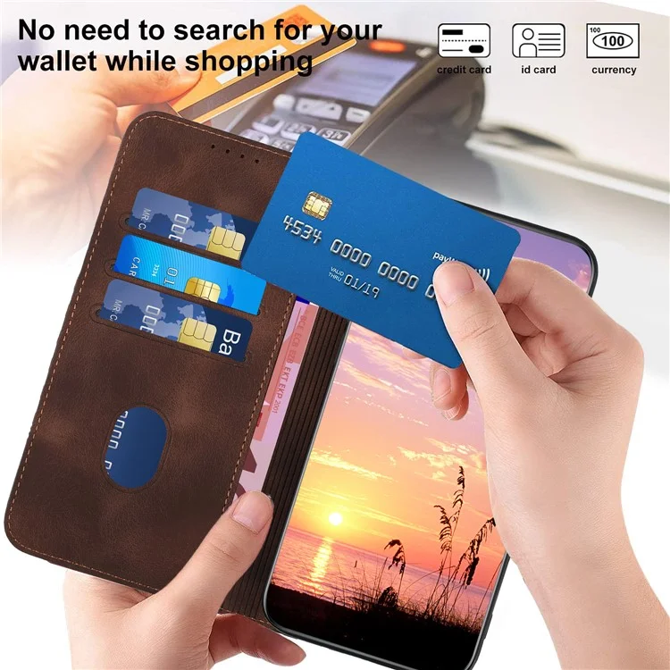 Étui pour téléphone portable Samsung Galaxy S24 Ultra YX0060 - Motif tête d'éléphant imprimé sur cuir - Couleur café