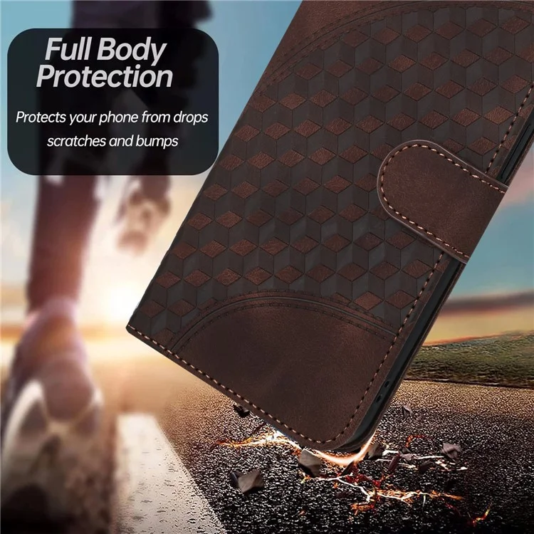 Étui pour téléphone portable Samsung Galaxy S24 Ultra YX0060 - Motif tête d'éléphant imprimé sur cuir - Couleur café