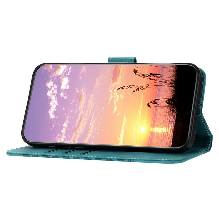 YX0060 Pour Oppo A57 (2022) 5G / A57 4G / A77 5G Étui de téléphone portefeuille en cuir - Bleu bébé