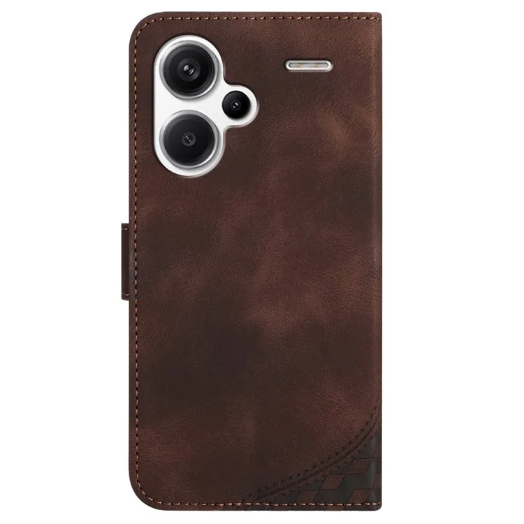 YX0060 For Xiaomi Redmi Note 13 Pro+ 5G Leather Wallet Case Elephant Head Pattern - Coffee
