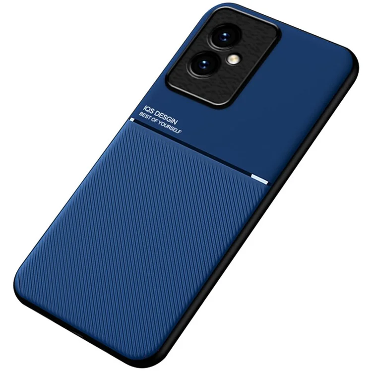 For Honor 100 5G Case Mobile Phone Back Cover with Magnetic Holder Metal Sheet - Blue