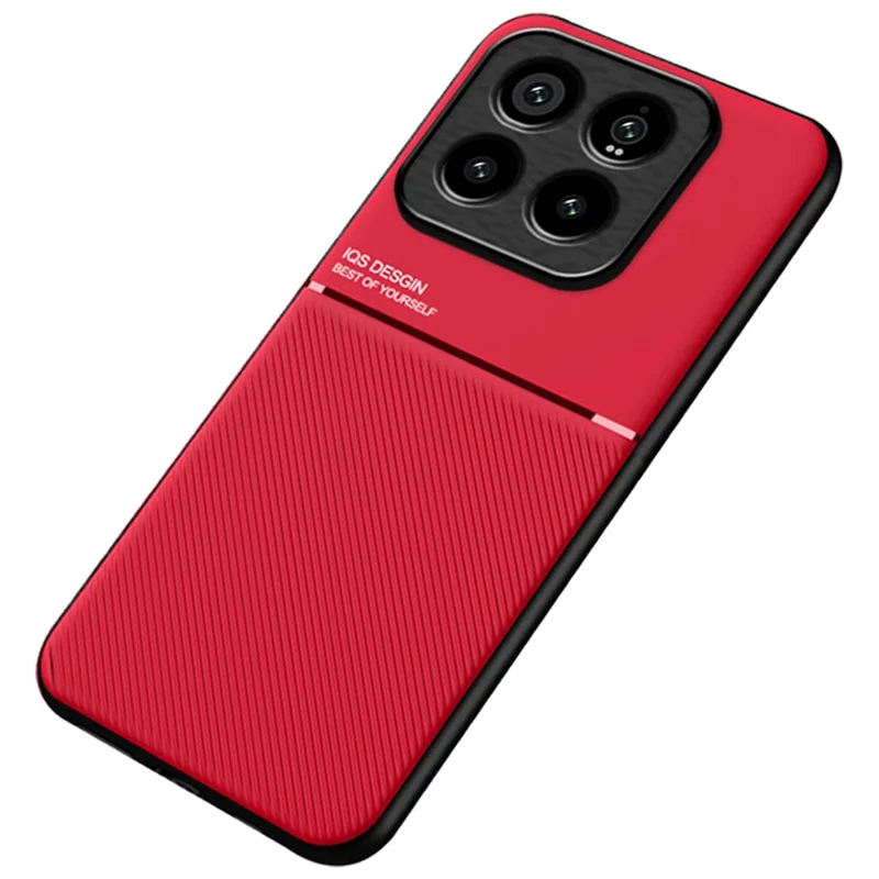 For Xiaomi 14 Pro Case Shock-absorbing Cell Phone Cover Works with Magnetic Car Mount - Red