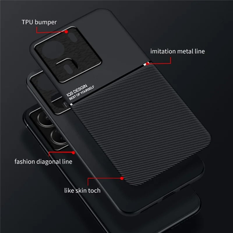 For Xiaomi Redmi 13C / Poco C65 4G Case Imprinted Lines Cell Phone Cover Works with Magnetic Car Mount - Red