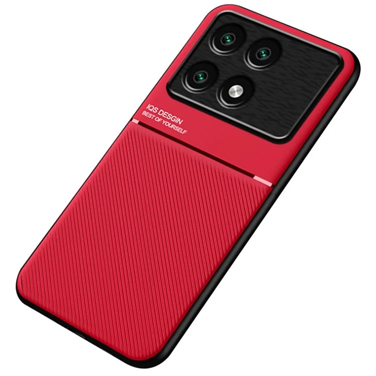 Capa de Celular para Xiaomi Poco F6 Pro 5G / Redmi K70 5G / K70 Pro 5G Case Funciona com Suporte de Carro Magnético - Vermelho