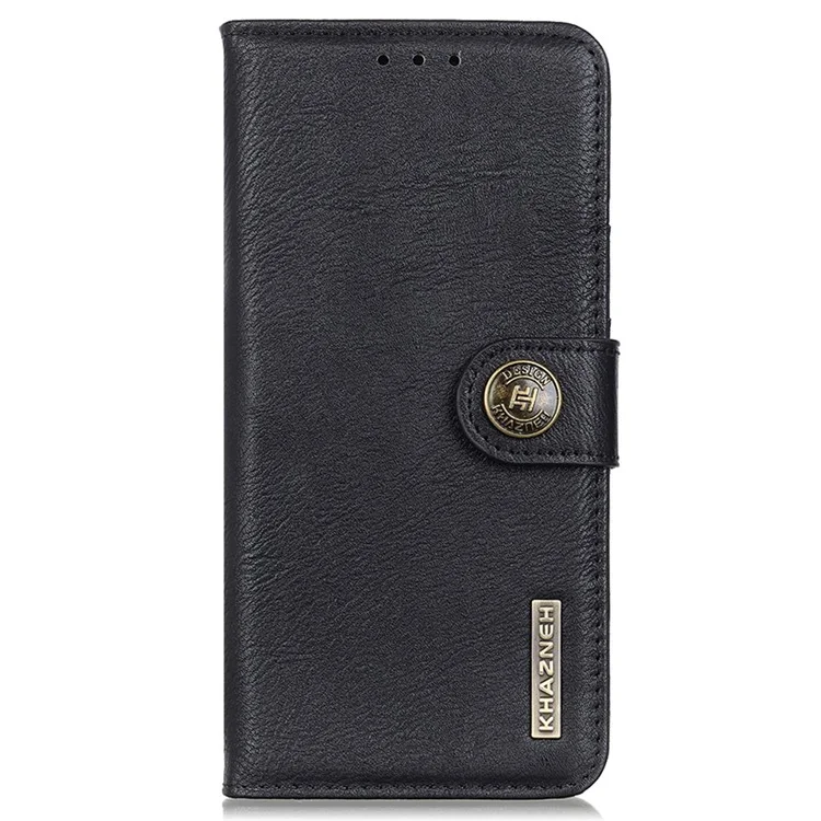 KHAZNEH For OnePlus 12 5G Case Cowhide Texture Stand Wallet Anti-drop Phone Cover - Black
