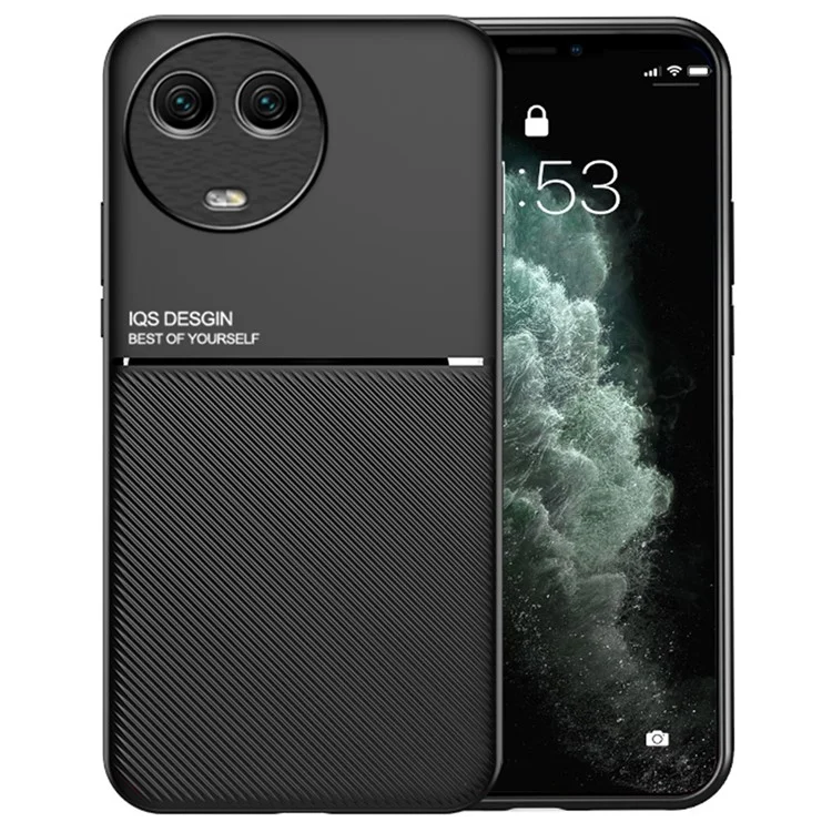 Phone Cover for Realme 11 5G (Global) / 11x 5G , Back Case with Magnetic Holder Metal Sheet - Black