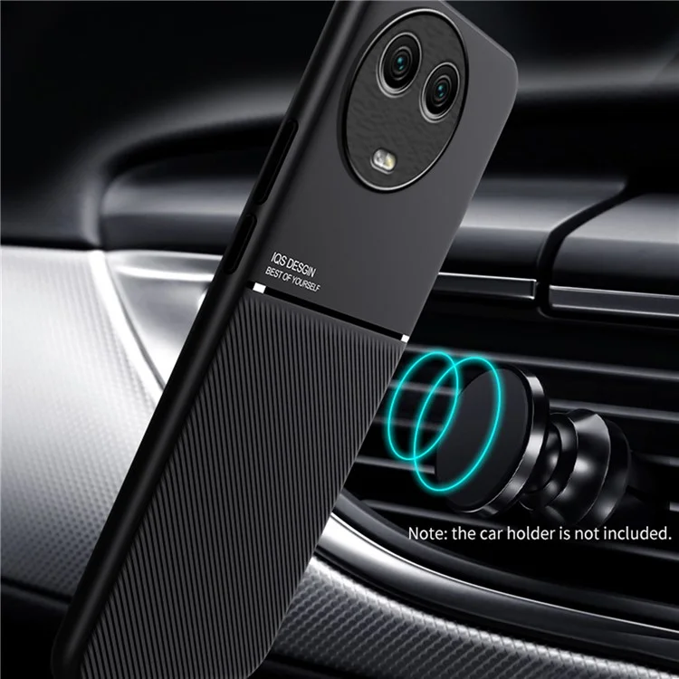 Phone Cover for Realme 11 5G (Global) / 11x 5G , Back Case with Magnetic Holder Metal Sheet - Black
