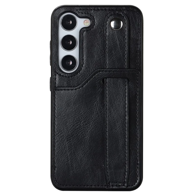For Samsung Galaxy S23 FE Case Anti-scratch RFID Blocking Wristband Kickstand Phone Cover - Black