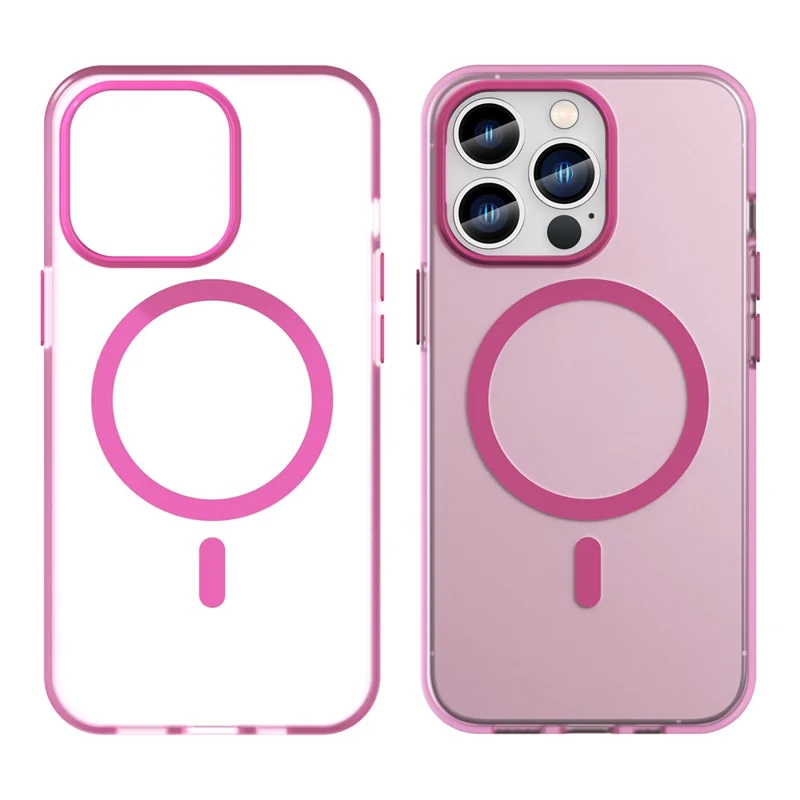For iPhone 13 Pro Max Translucent Matte Phone Case Compatible with MagSafe - Pink