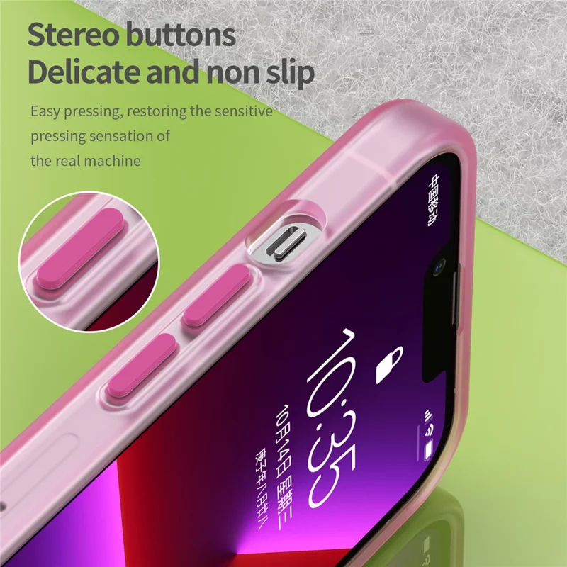 For iPhone 13 Pro Max Translucent Matte Phone Case Compatible with MagSafe - Pink