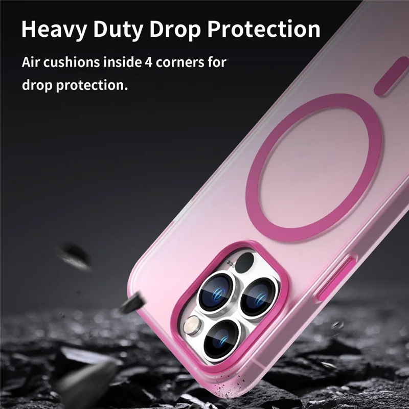 For iPhone 13 Pro Max Translucent Matte Phone Case Compatible with MagSafe - Pink