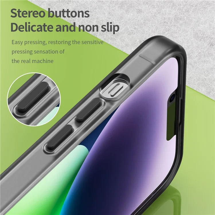 For iPhone 14 Translucent Phone Case Matte Design Compatible with MagSafe Wireless Charging - Black