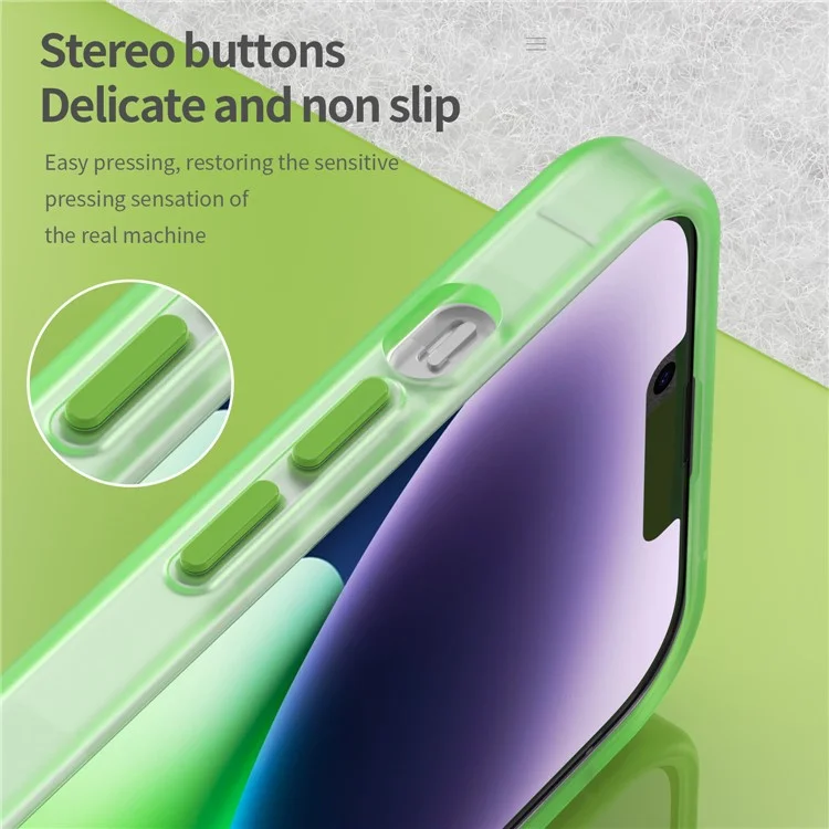 For iPhone 14 Translucent Phone Case Matte Design Compatible with MagSafe Wireless Charging - Fluorescent Green