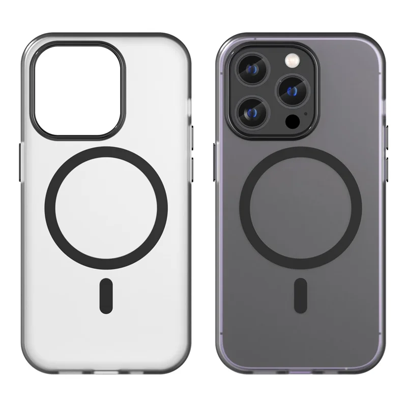 Für iPhone 14 Pro Translucent Matte Phone Case TPU + PC Anti-Scratch Cover - Schwarz