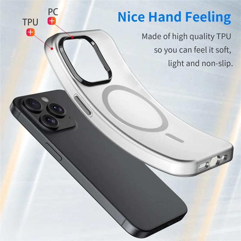 Für iPhone 14 Pro Translucent Matte Phone Case TPU + PC Anti-Scratch Cover - Schwarz