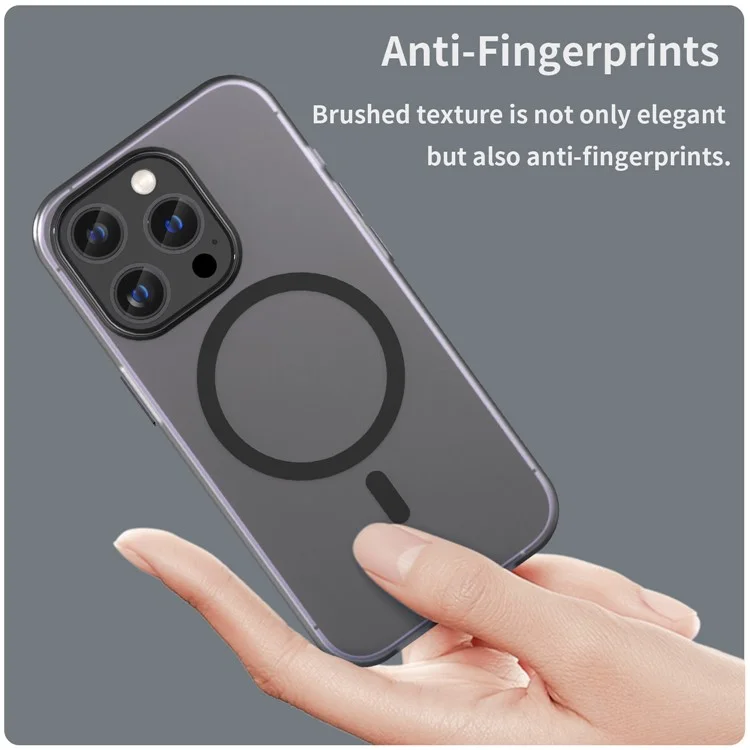 Für iPhone 14 Pro Translucent Matte Phone Case TPU + PC Anti-Scratch Cover - Schwarz