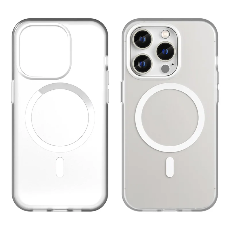 For iPhone 14 Pro Translucent Matte Phone Case TPU + PC Anti-Scratch Cover - White