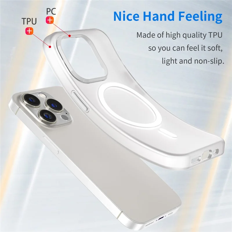 For iPhone 14 Pro Translucent Matte Phone Case TPU + PC Anti-Scratch Cover - White
