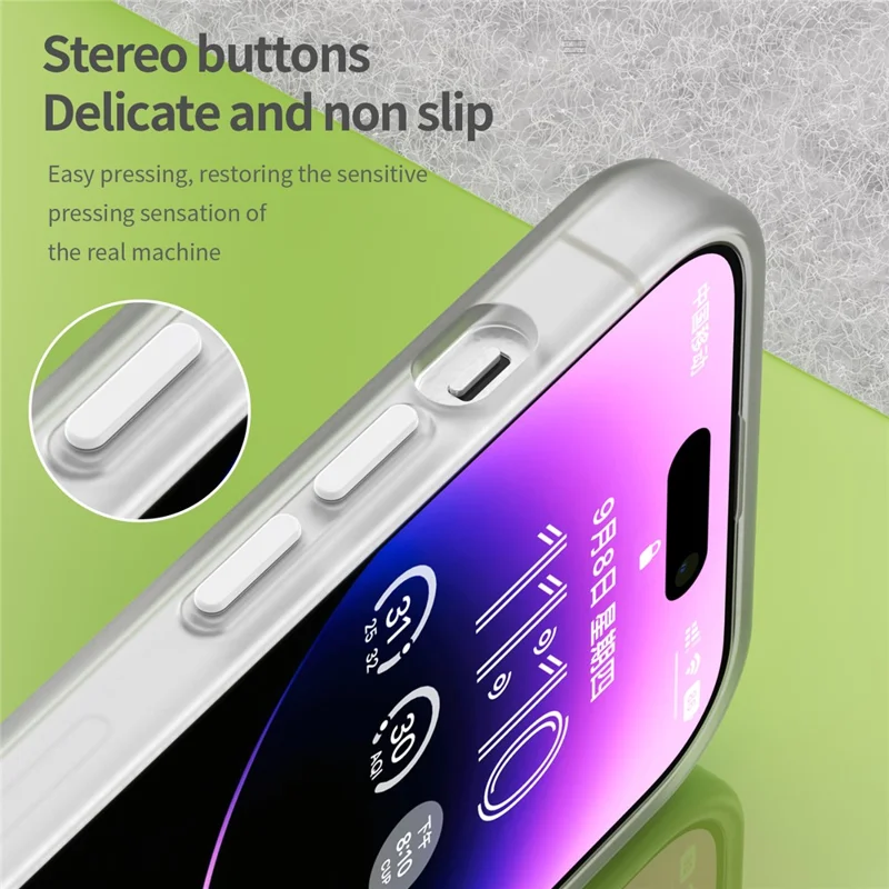 For iPhone 14 Pro Translucent Matte Phone Case TPU + PC Anti-Scratch Cover - White
