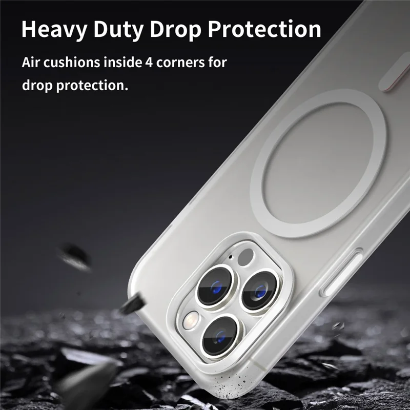 For iPhone 14 Pro Translucent Matte Phone Case TPU + PC Anti-Scratch Cover - White