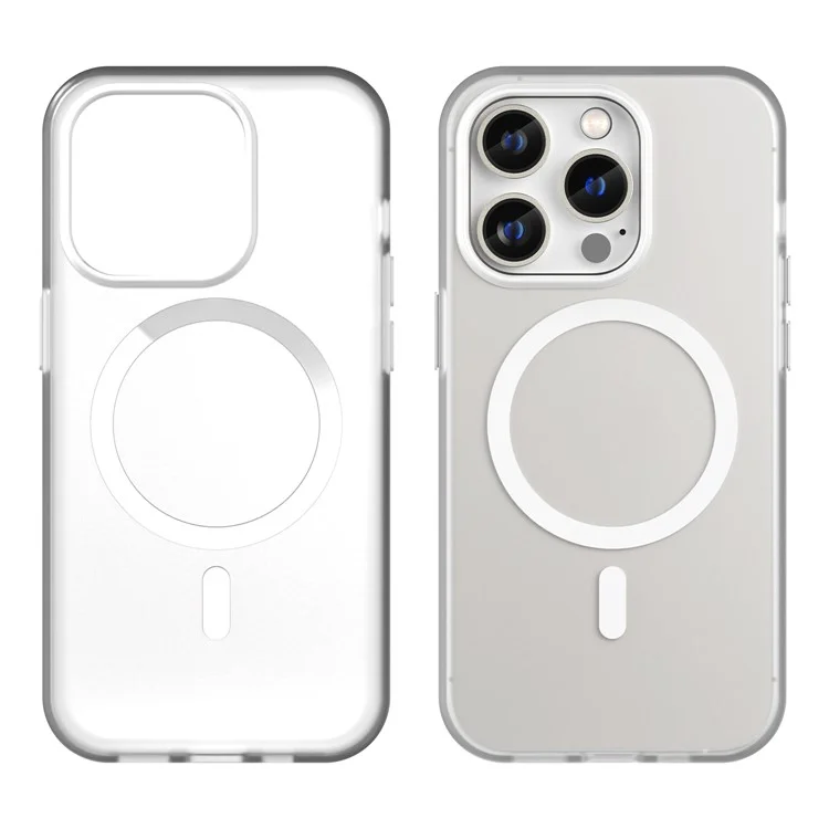 Magnetic Case for iPhone 14 Pro Max Compatible with MagSafe Translucent Matte Back Cover - White