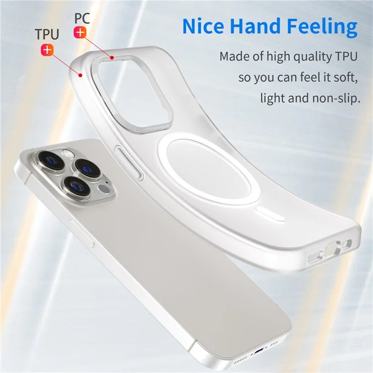 Magnetic Case for iPhone 14 Pro Max Compatible with MagSafe Translucent Matte Back Cover - White