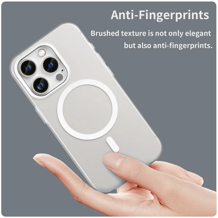 Magnetic Case for iPhone 14 Pro Max Compatible with MagSafe Translucent Matte Back Cover - White