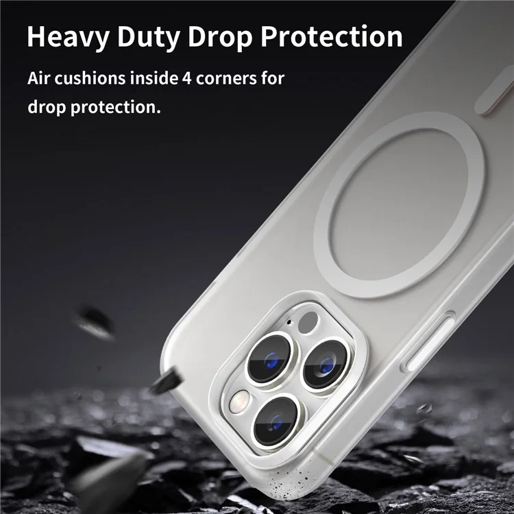 Magnetic Case for iPhone 14 Pro Max Compatible with MagSafe Translucent Matte Back Cover - White