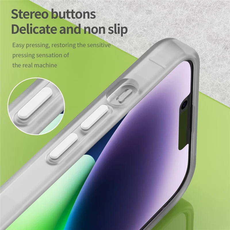 For iPhone 13 Frosted Back Case Drop Protection Phone Cover Compatible with MagSafe - White