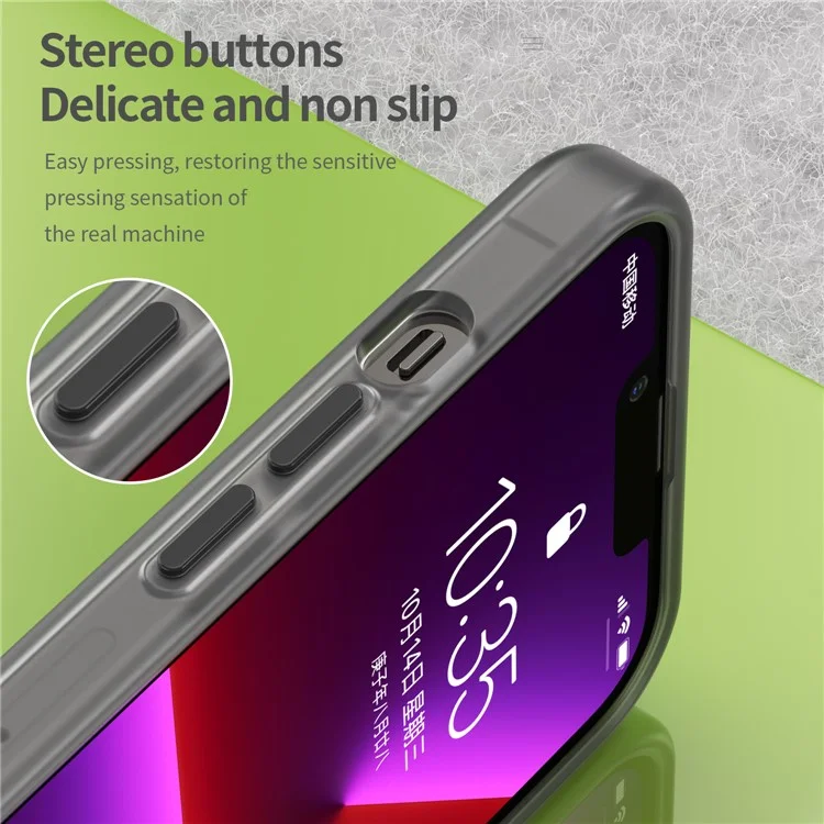 Funda de teléfono magnética con tapa trasera traslúcida y mate para iPhone 13 Pro - Negro