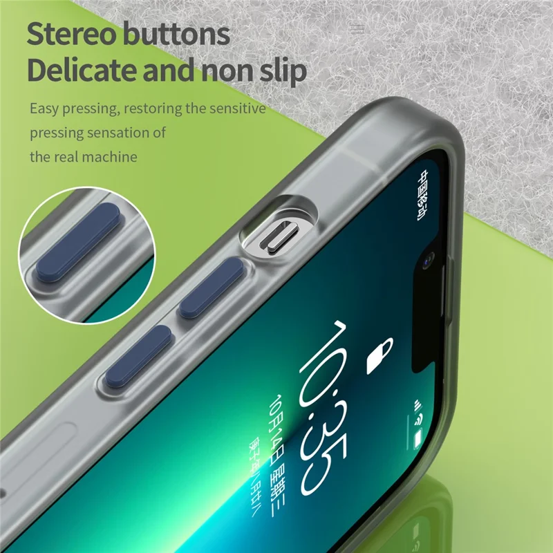 For iPhone 13 Pro Translucent Matte Back Cover Magnetic Phone Case - Dark Blue