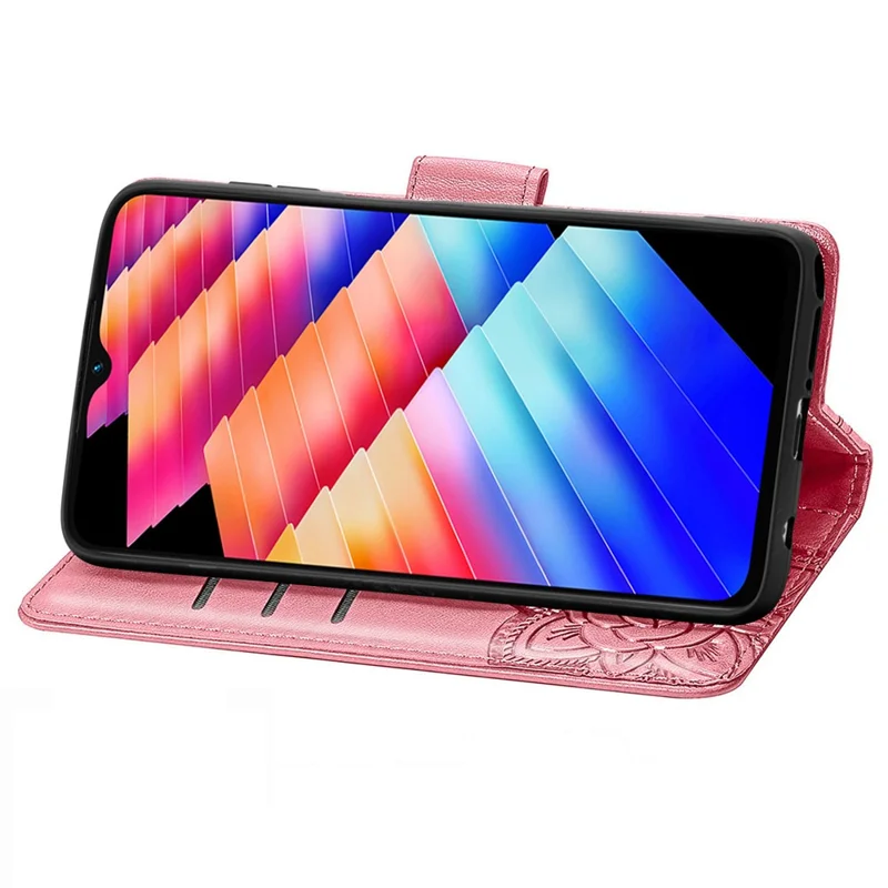 For Infinix Hot 30i Case Butterfly Pattern Magnetic Leather Phone Cover - Pink
