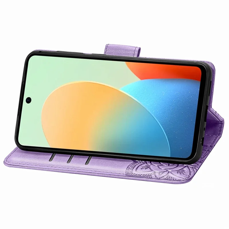 For TECNO Spark Go 2024 4G Case Imprinted PU Leather Flip Phone Cover - Light Purple